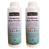 LA Body Worx All Natural Unscented Deodorant Body Powder Talc Free Family Friendly