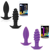 Butt Plug Set-Juice & Twist Textured Plugs, 1 Powerful C-POP 10 Speed Vibrating Bullet