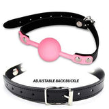 Kinky Fetish Bondage Collar w/ adj. nipple clips + Silicone Ball Gag Bundle