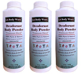 LA Body Worx All Natural Unscented Deodorant Body Powder Talc Free Family Friendly