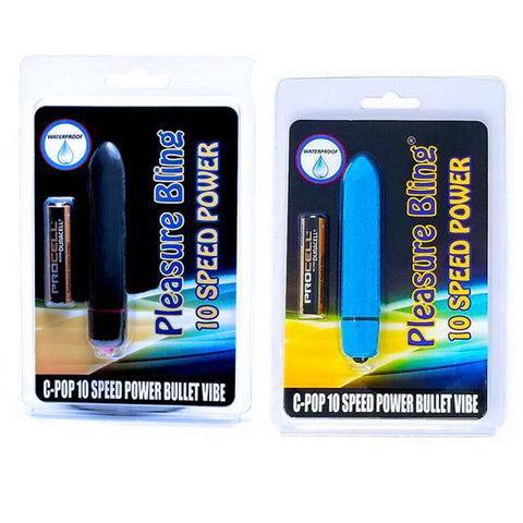 2 Pack C-POP 10 SPEED AND FUNCTION VIBRATING BULLET - COLOR CHOICE